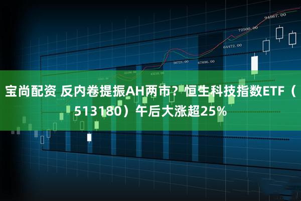 宝尚配资 反内卷提振AH两市？恒生科技指数ETF（513180）午后大涨超25%